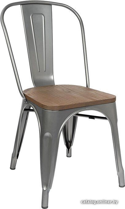 Стул Stool Group Tolix Wood YD-H440B-W YG-15 (серебристый матовый/темное дерево)