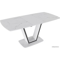 Кухонный стол Трия Дели тип 1 (белый глянец/стекло матовое белый мрамор)