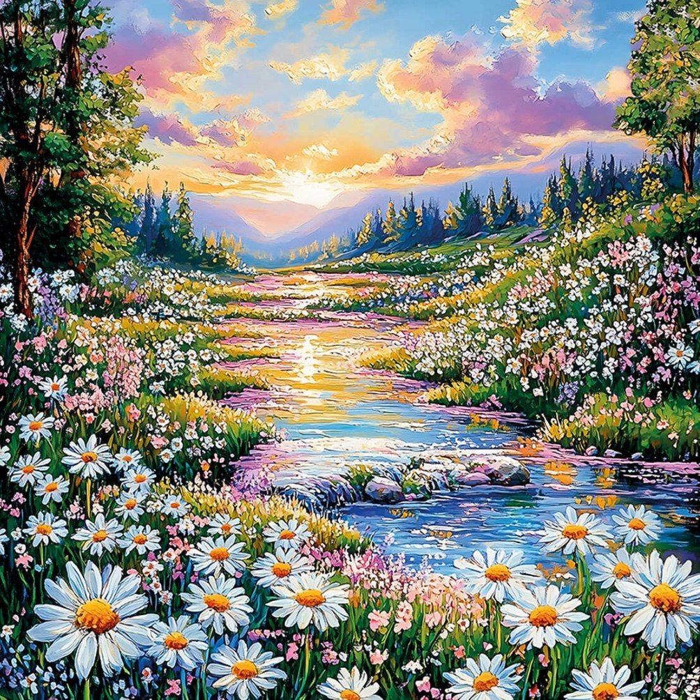 

Алмазная мозаика Феникс+ Ромашки у реки 70801