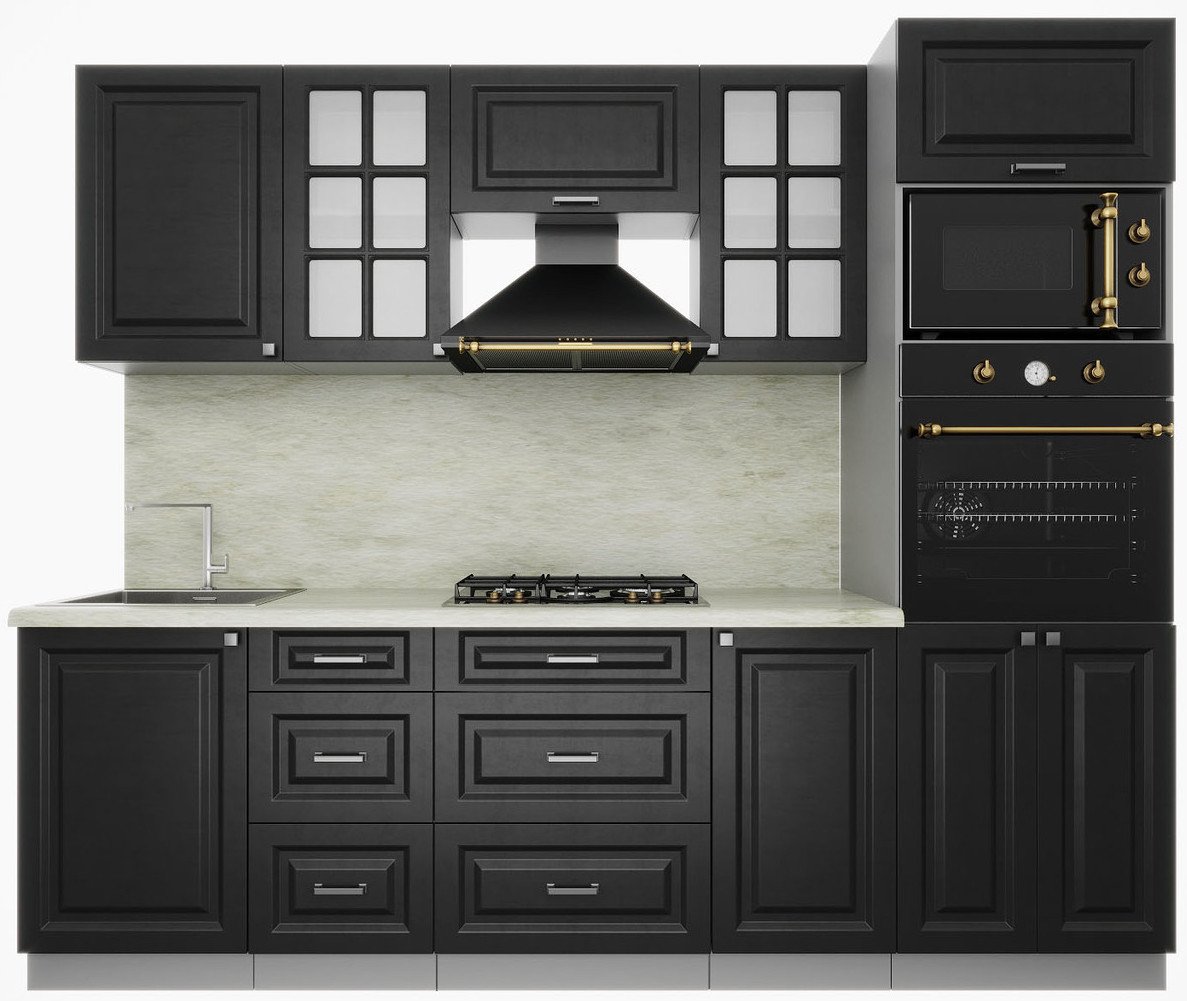 

Готовая кухня Интерлиния Мила Деко 2.5 (пепел-пепел-опал светлый)