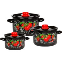 Набор кастрюль СтальЭмаль Помидорки 1с144