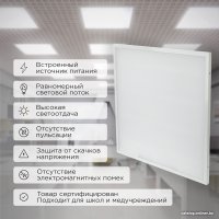 Светодиодная панель Rexant ГОСТ! универсальная светодиодная 19мм ОПАЛ 595x595 40Вт 180–260В IP20 3300Лм 4000K нейтральный свет 607-001