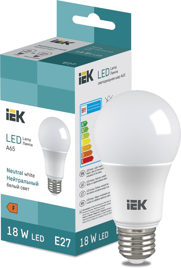 

Светодиодная лампочка IEK LED Bulb A65 1850lm 4000K E27