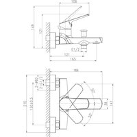 Душевой гарнитур  Cersanit Flavis 63035 + Vibe 63067