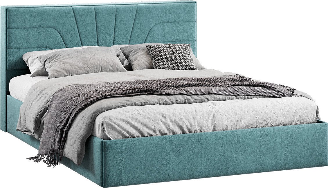 Кровать Трия Пандора с ПМ 160x200 Тип 1 (микровелюр Wellmart Indigo)