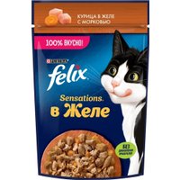 Пресервы Felix Sensations с курицей в желе с морковью 75 г (26 шт)