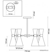 Люстра средней высоты Lumion Quinn 3662/6C
