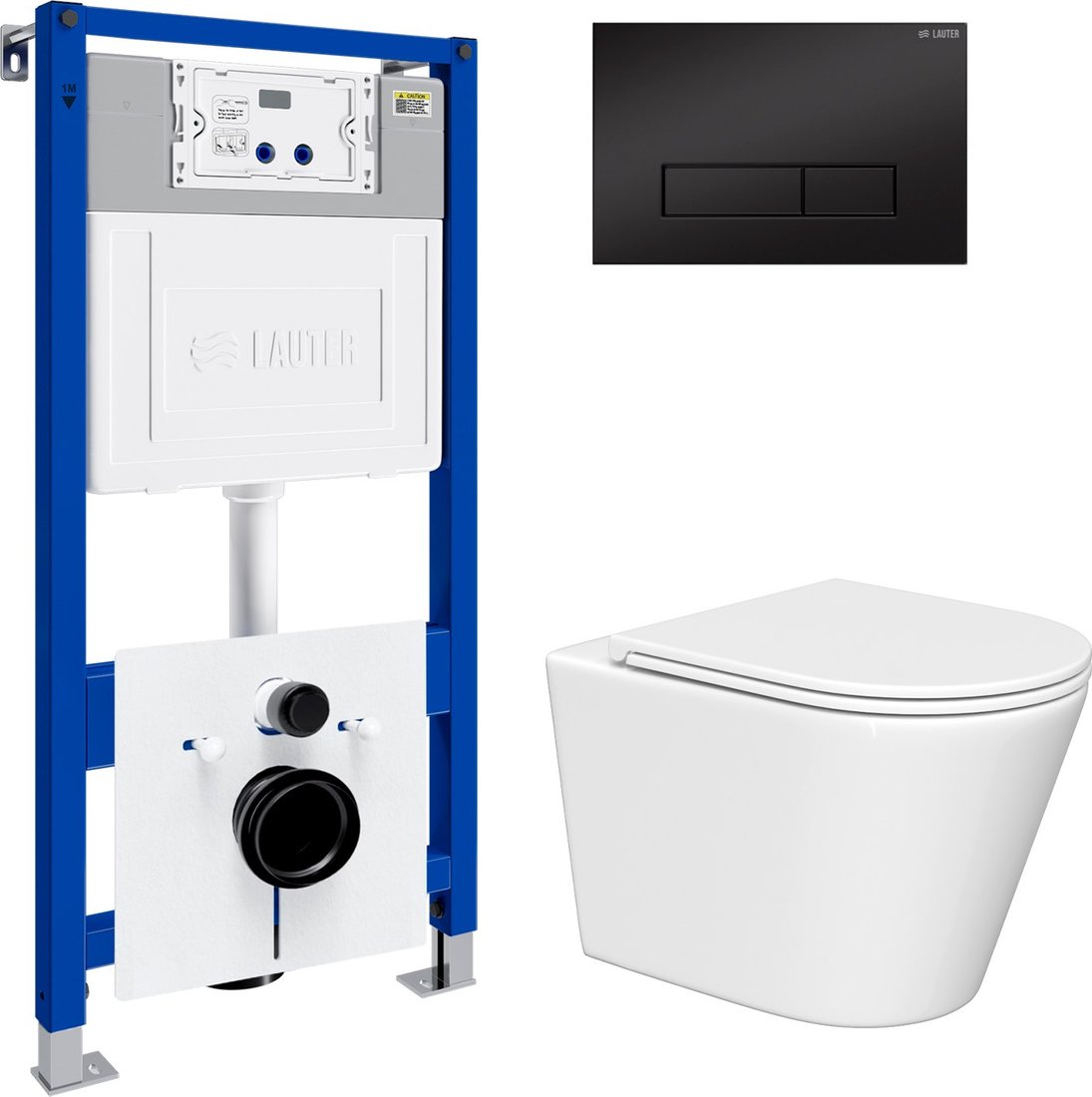 

Унитаз подвесной Lauter Longer 2110822 с кнопкой 219704HD (узкая, черный)