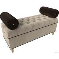 Банкетка Лига диванов Глория 29272 (микровельвет бежевый/коричневый/коричневый)