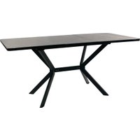 Кухонный стол ВВР Миллер (мрамор черный 3/черный №7, стекло 120-160/80)