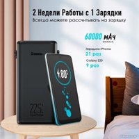 Внешний аккумулятор Itel Maxpower 600PF 60000mAh (черный)