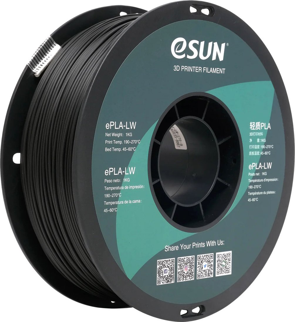 

Пластик eSUN ePLA-LW Filament т0035934 (1.75мм, 1кг, черный)
