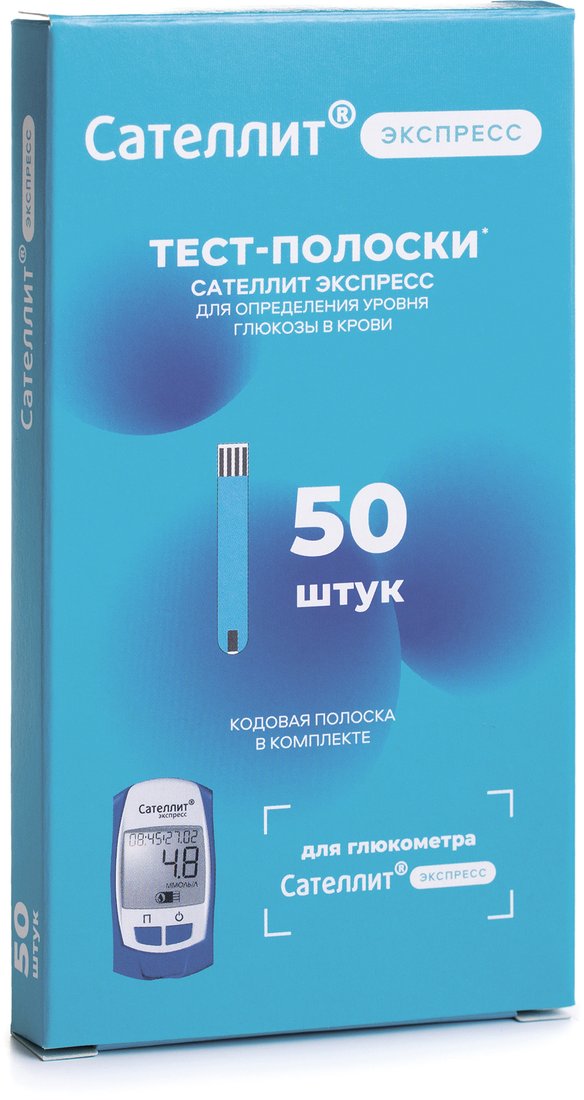 

Тест-полоски ЭЛТА ПКГЭ-03 Сателлит Экспресс 50 шт.