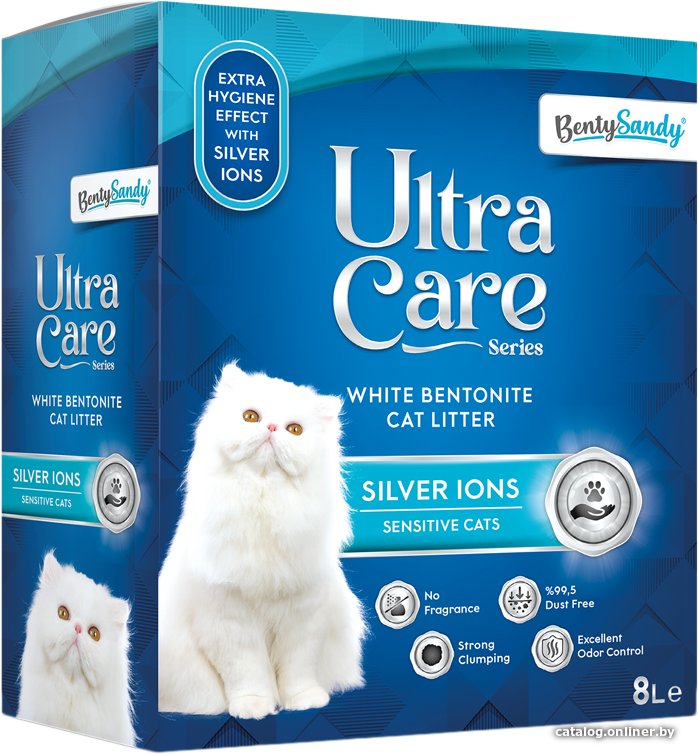 Наполнитель для туалета BentySandy Ultra Care Silver Ions 8 л