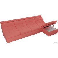 Модульный диван Лига диванов Холидей люкс 105564 (микровельвет, коралловый)