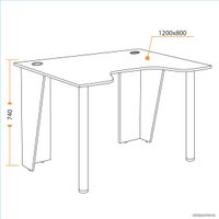 Стол TetChair Strike-1 120 Neo (черный/синяя кромка)