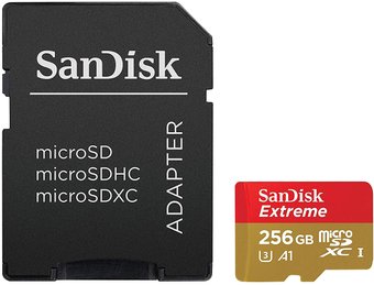 SanDisk Extreme microSDXC SDSQXAO-256G-GN6MA 256GB + адаптер