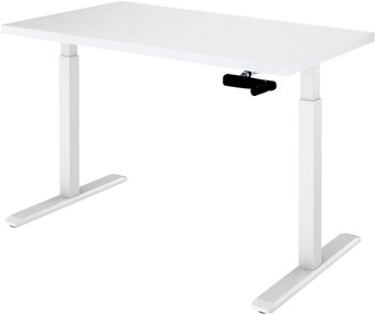 Стол с регулировкой высоты ErgoSmart Manual Desk 1360x800x36 мм (альпийский белый/белый)