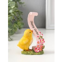 Статуэтка Sima-Land Цыпленок с цветочной лентой с пожеланием 10927829
