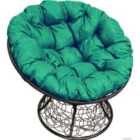 Кресло M-Group Папасан 12020404 (черный ротанг/зеленая подушка)