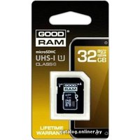 Карта памяти GOODRAM microSDHC (Class 10) UHS-I 32GB + адаптер [M1AA-0320R11]