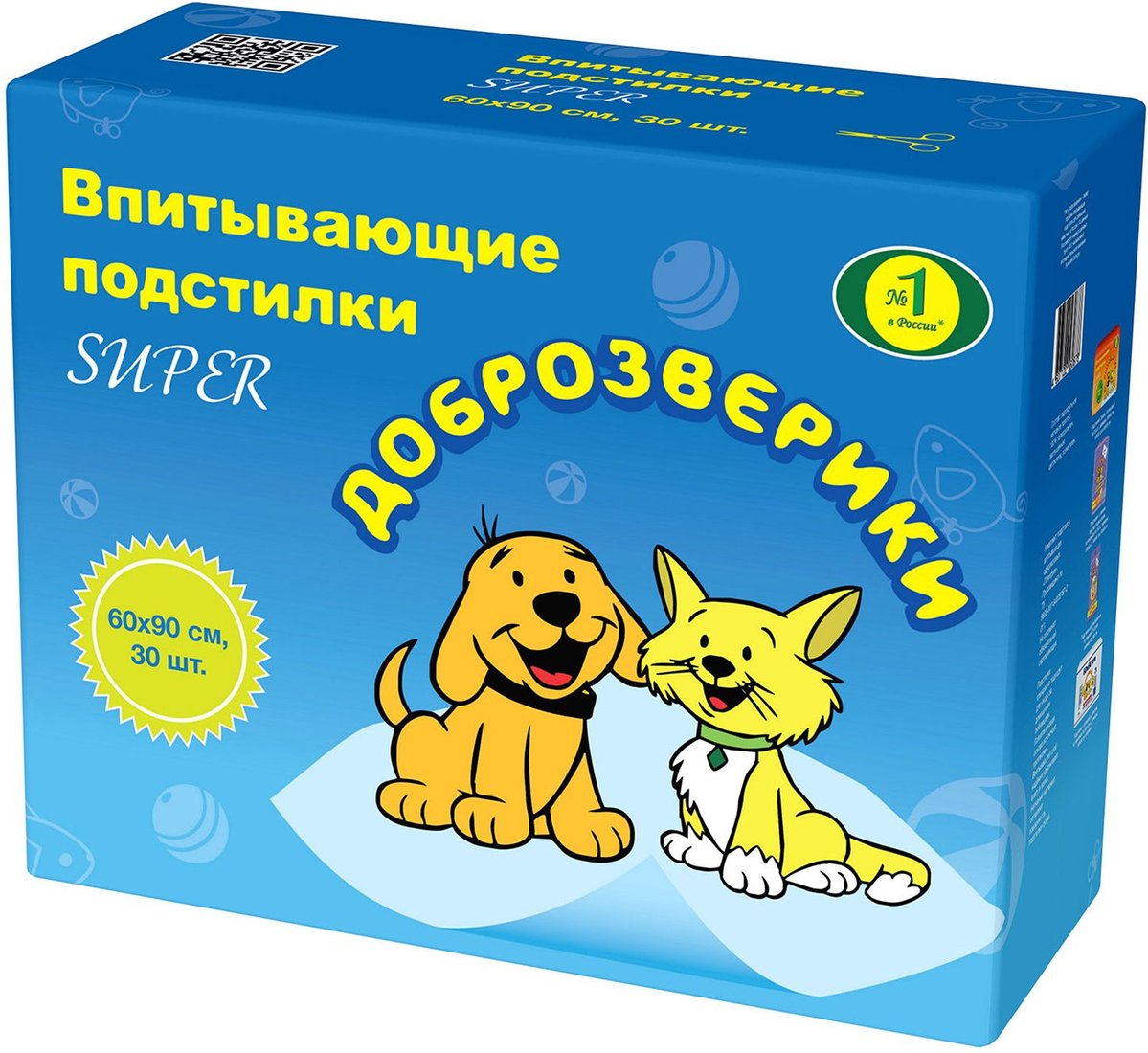 

Одноразовая пеленка Доброзверики Super 60x90 294/П (30 шт)