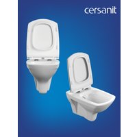 Унитаз подвесной Cersanit Carina New Clean On с инстал. Link Pro (с кнопкой Twins 63534 черный/золото)