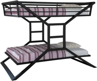 Двухъярусная кровать Грифонсервис КД1 190x90 (черный)