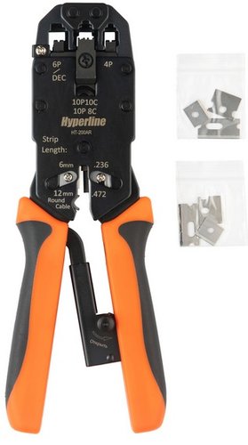 Кримпер Hyperline HT-200AR (черный/оранжевый)