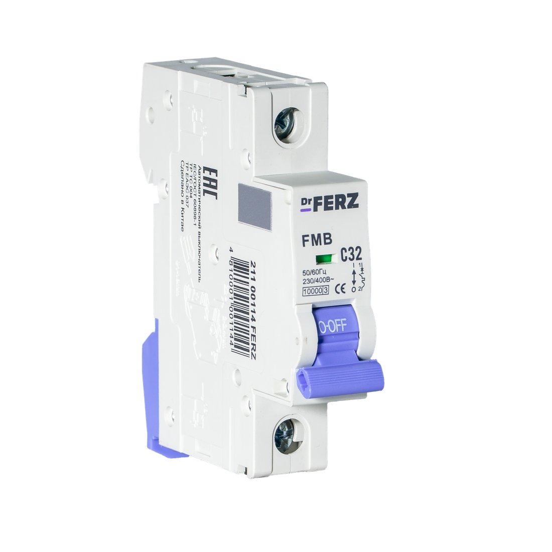 

Выключатель автоматический Dr.Ferz FMB-C 10kA 1P 32 C 21100114FERZ