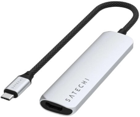 Док-станция Satechi 4-in-1 USB-C Slim Multiport Adapter 4K ST-P4SS (серебристый)