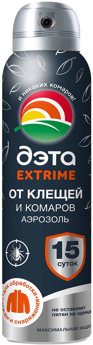 

Аэрозоль против насекомых ДЭТА Extrime от клещей и комаров 150 мл