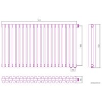 Стальной трубчатый радиатор Сунержа Эстет-11 EU50 500х945 21 секция (белый)
