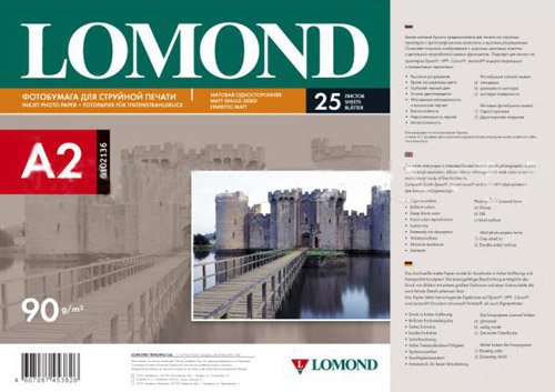 

Фотобумага Lomond матовая односторонняя A2 90 г/м2 25 л 0102136