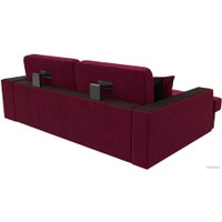 Угловой диван Лига диванов Брюссель левый 110658L (микровельвет бордовый)