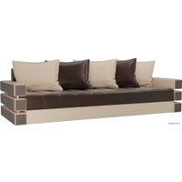 Диван Лига диванов Венеция 27960 (экокожа, коричневый/бежевый)