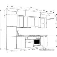 Готовая кухня ЗОВ Памела прямая 3.7 м (маренго/тик самоа верт)