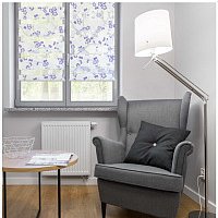 Рулонные шторы Delfa Сантайм День-Ночь Декор МКД DN-46074 (68x215, сакура/фиолетовый)