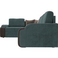 Угловой диван Лига диванов Николь 102971 (левый, велюр, бирюзовый)