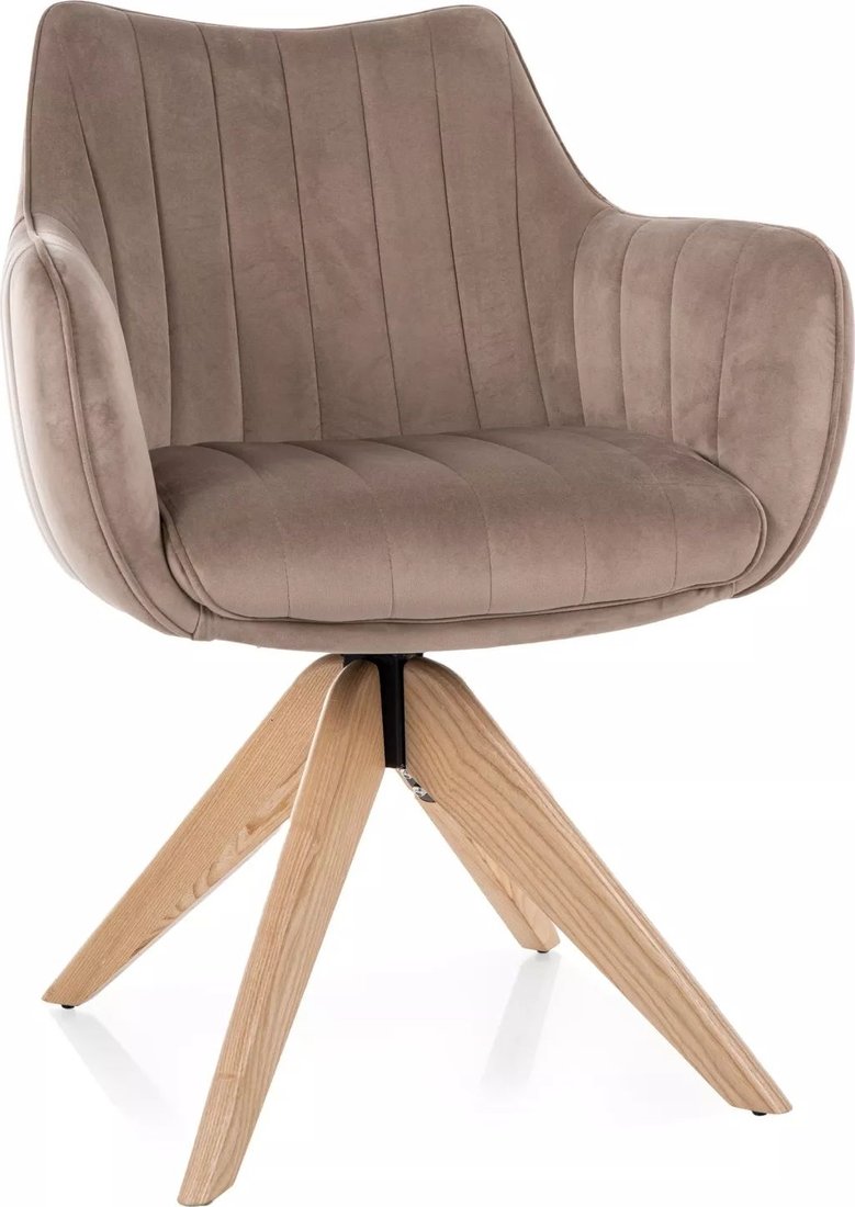

Стул с подлокотниками Signal Azalia D Velvet Bluvel 40 (темно-бежевый/дуб)