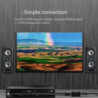 Адаптер USBTOP 4Kx2K HDMI - HDMI + Toslink (SPDIF)/3.5mm