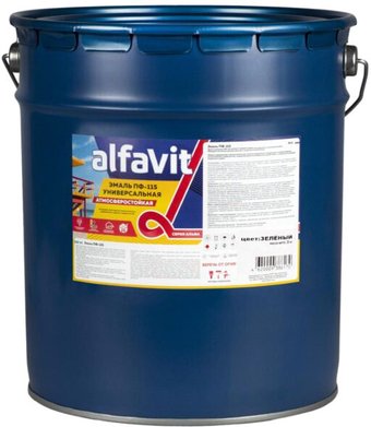 Эмаль Alfavit ПФ-115 20 кг (зеленый)