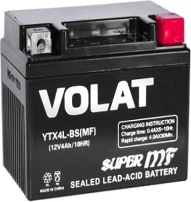 

Мотоциклетный аккумулятор VOLAT YTX4L-BS (4 А·ч)