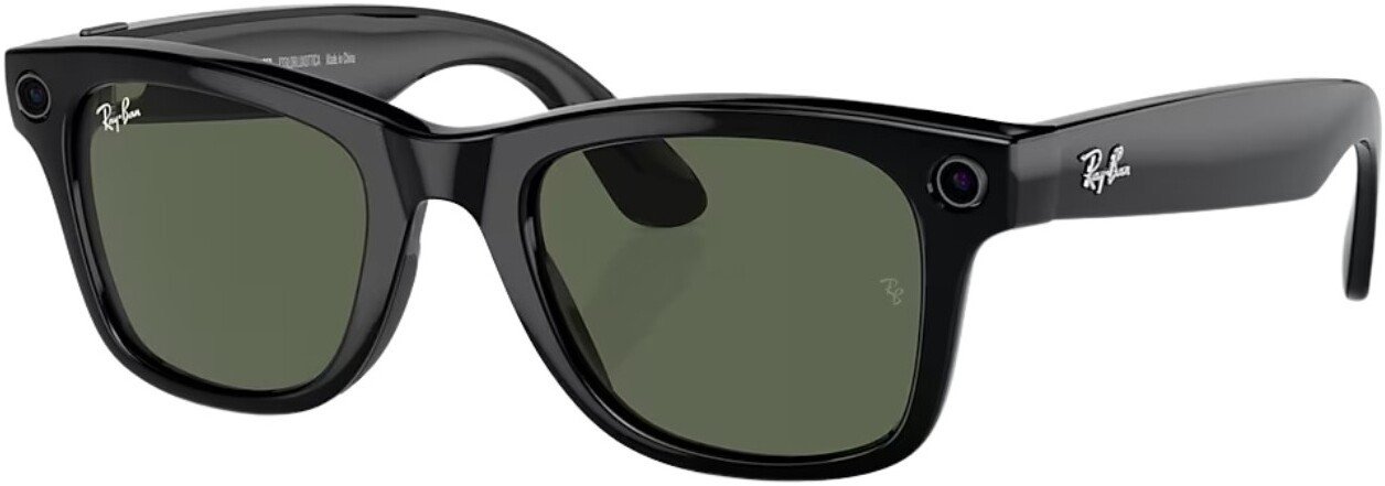 Умные очки Ray-Ban Meta Wayfarer RW4008 (large, черный матовый/зеленый, прозрачный)