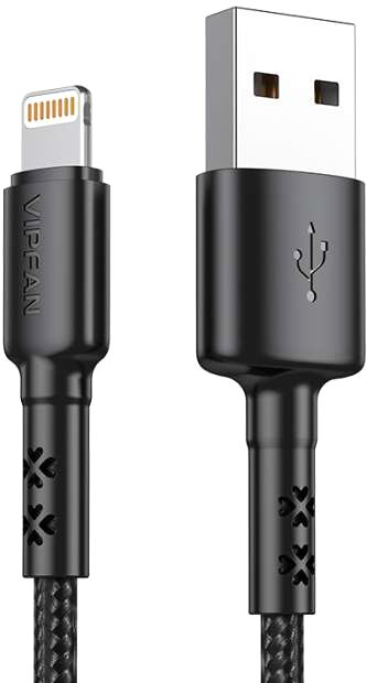 

Кабель Vipfan X02 USB Type-A - Lightning (1.2 м, черный)