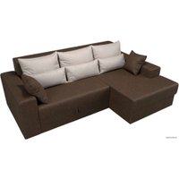 Угловой диван Mebelico Майами 15 114892 (правый, рогожка, коричневый)