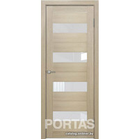 Межкомнатная дверь Portas S23 80x200 (лиственница крем, стекло lacobel белый лак)