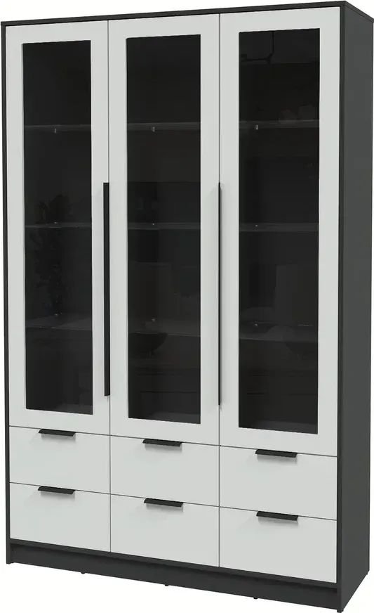 

Шкаф-витрина Интерлиния Концепт КТ-ШВ3 Глосс (антрацит/грей)