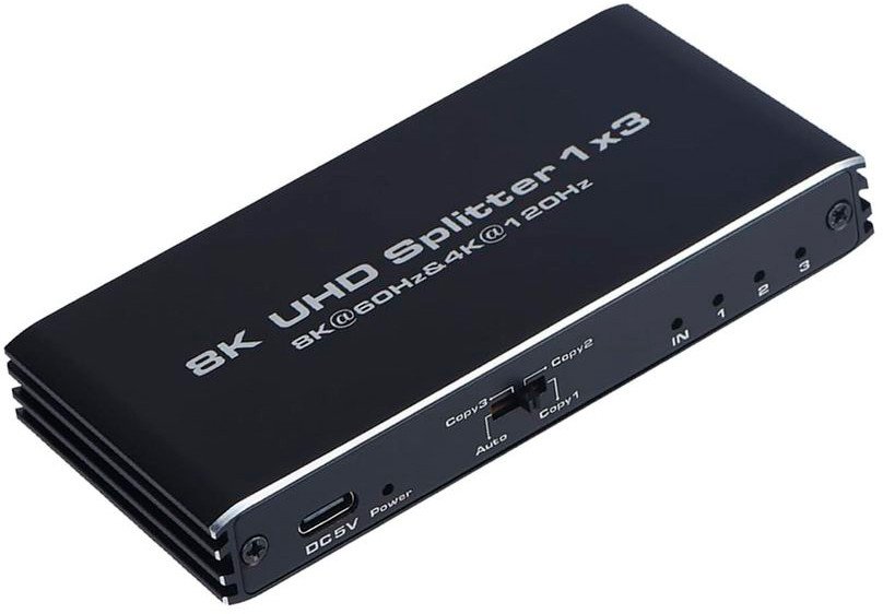 Разветвитель USBTOP 1x3 HDMI UltraHD 8K 60Гц/4K 120Гц (черный)