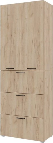 Шкаф распашной Горизонт Бонн 760 3 ящика (дуб золотой крафт)